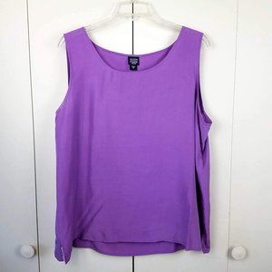 Eileen Fisher Purple Sleeveless Silk-Blend Tank Top